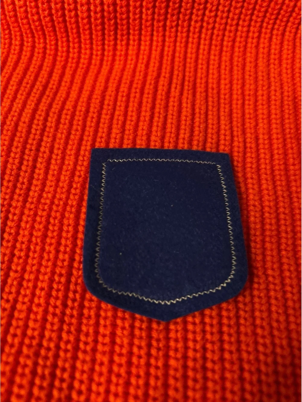 Red Orange Knit Patch Badge with Malaga Crest